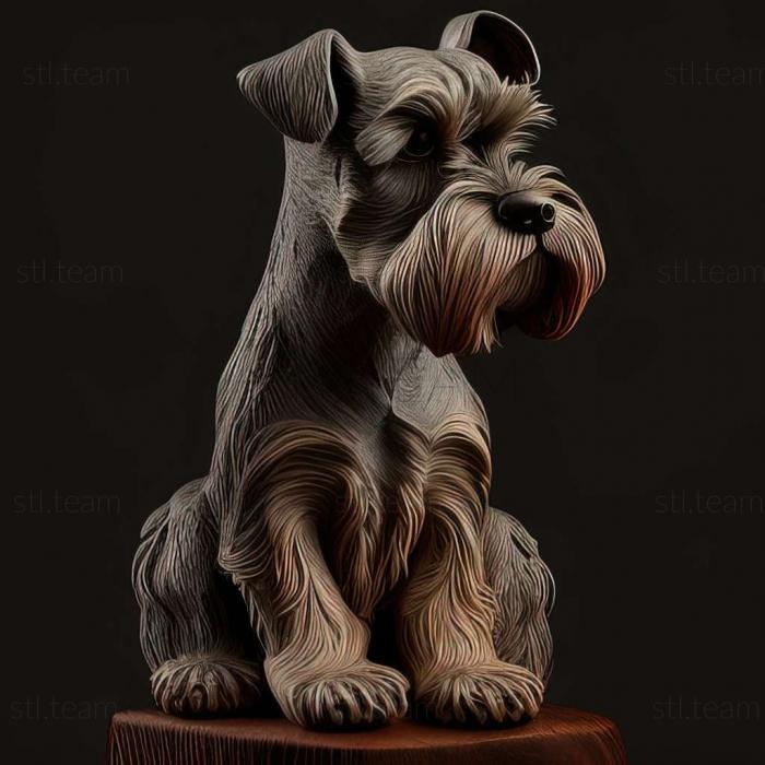 3D model Zwergschnauzer dog (STL)